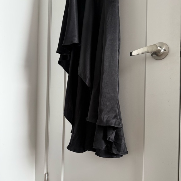 Bardot black high-low Olea ruffle midi slip dress - size 2 (XS - Small) - Picture 5 of 6